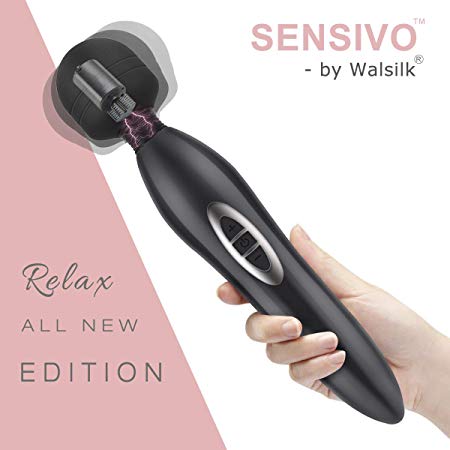 Wand Massager Cordless Handheld SENSIVO Electric Portable Device for Percussion Personal Full Body Vibranting Massager Magic Stress Relief for Neck Knee Foot Lower Back Scalp Shoulder Legs Massager