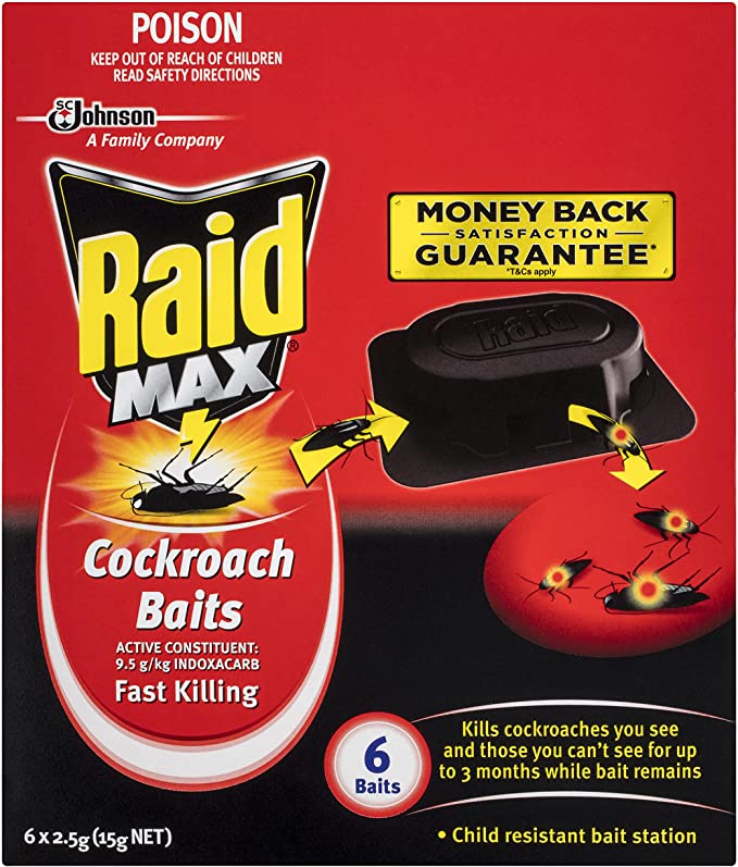 Raid Max Cockroach Baits Traps, 6 Count