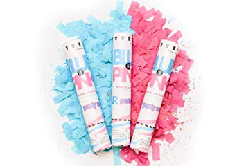 6 Piece TUR Party Supplies Authentic Gender Reveal Confetti Popper (12 Inch) in Decorative Box - for Gender Reveal Party, Fun for Family (Confetti and Powder)