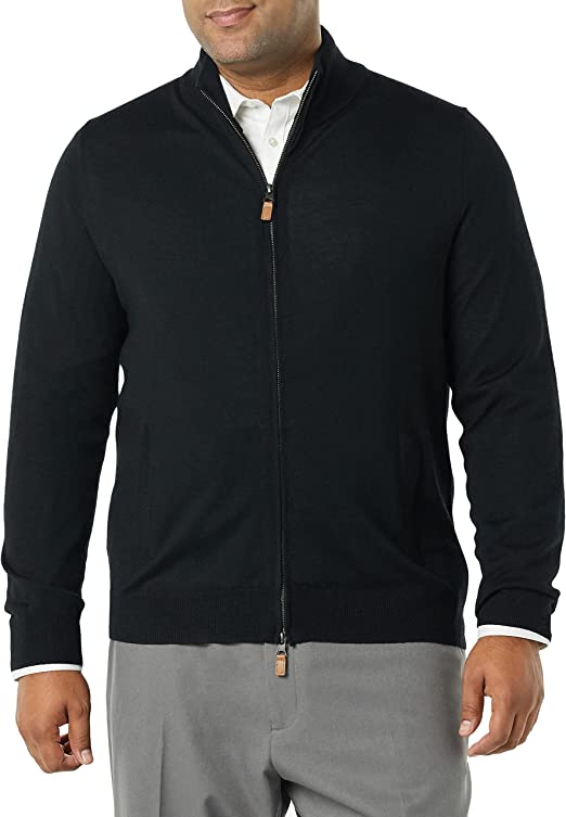 Buttoned Down Men's Italian Merino Wool Full-Zip Sweater