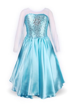 ReliBeauty Girls' Princess Elsa Fancy Dress Costume (6X, Sky Blue)