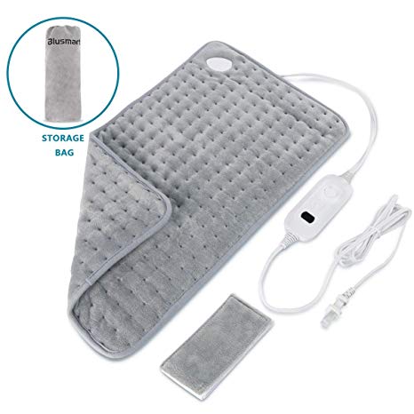 Blusmart Super Soft Electric Heating Pad with Fast-Heating Technology and Moist Heat Therapy for Neck Shoulder and Back Pain Relief,6 Heat Setting Models Auto-Off Timer & PE Storage Bag (12"×23.6")