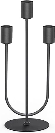 smtyle Black Candle Holders for Taper Candles Set of 3 Candelabra with Iron-0.8" Diameter Candlestick Ideal for Table Centerpiece