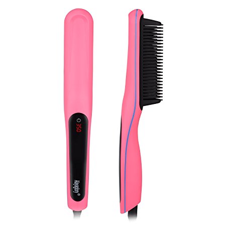 Hair Straightener Brush By Alayaglory Brush ceramic Heating Hair Straightening irons brush for entangling and silky hair