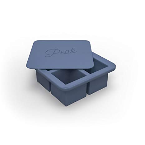 W&P WP-ICE-KC-BL1 Peak Ice Works Extra Large Cube Silicone Ice Tray, BPA Free, Dishwasher Safe, Peak Blue