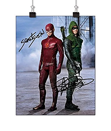Grant Gustin Stephen Amell Grant Gustin Stephen Amell Autographed Signed 8x10 Photo Reprint RP COA 'The Flash', Arrow'