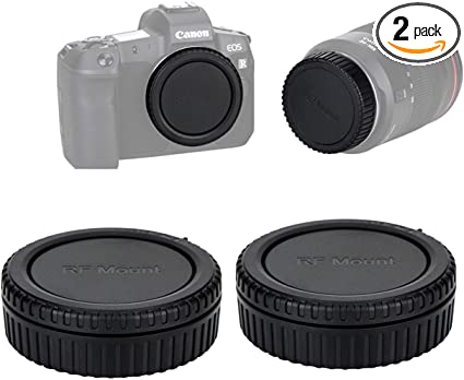 (2 Pack) JJC EOS RF Mount Body Cap, Canon RF Mount Rear Lens Cover Cap, Camera Sensor Protective Body Cap, Compatible with Canon RF Mirrorless Camera EOS R RP Ra R5 R6