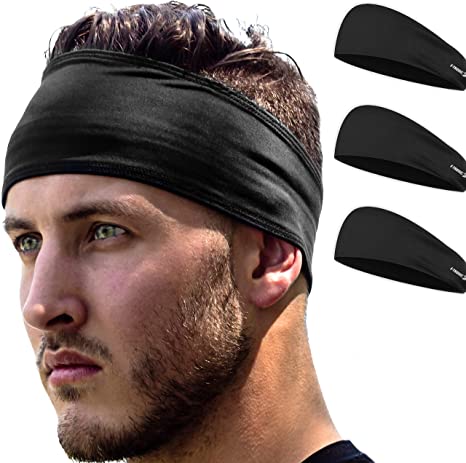 E Tronic Edge Headbands for Men & Women - Headband for Sports, Workout, Running - Comfortable, Quick Drying Head Bands for Long Hair, Mens & Womens