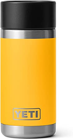 YETI Rambler 12 oz Bottle, Stainless Steel, Vacuum Insulated, with Hot Shot Cap, Alpine Yellow