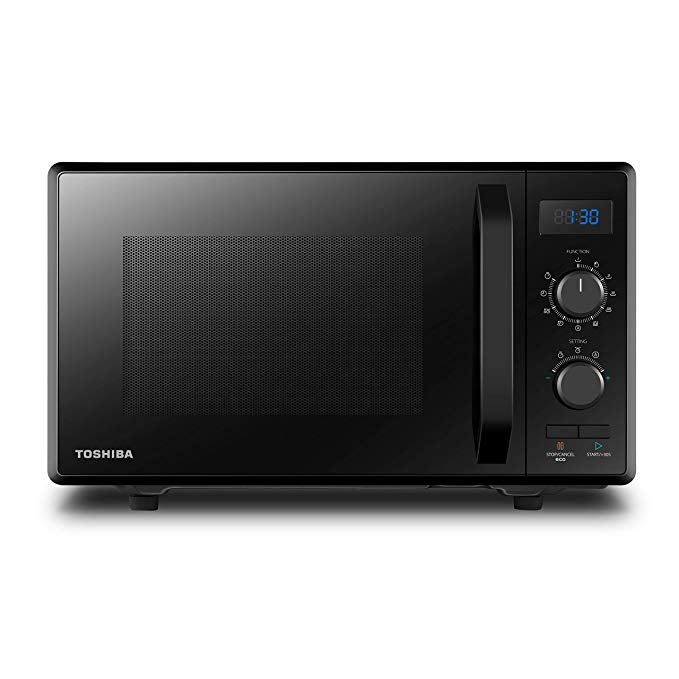 Toshiba Microwave Oven 23L MW2-AG23PF(BK) 900W with Crispy Grill 1050W & Combination Cooking, Energy Saving Eco Function, 8 Auto Menus, 5 Power Levels and Position Memory Turntable-Black