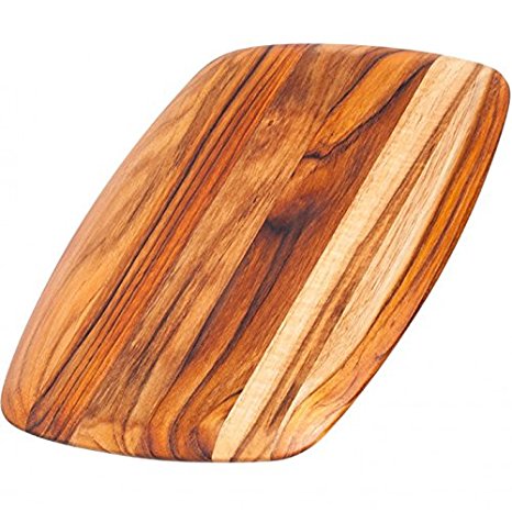 Wood Cutting Board - Teak Serving Platter With Rounded Edges (16 x 11 x .55 in.) - By Teakhaus