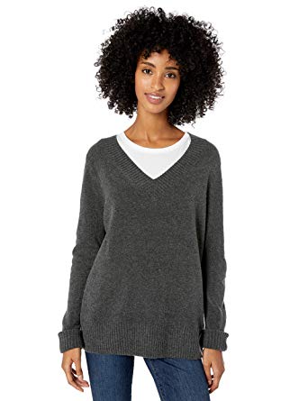 Amazon Brand - Goodthreads Women's Mid-Gauge Stretch V-Neck Sweater