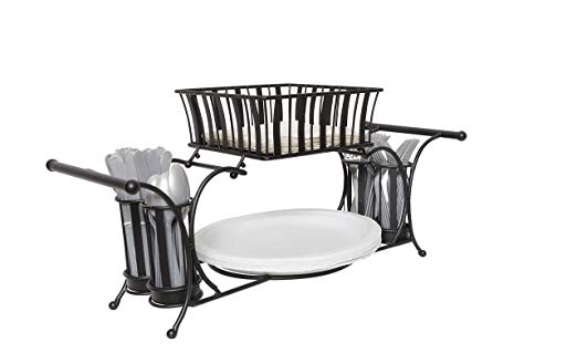 JMiles UH-BC264 Buffet Caddy for Plates, Utensils, Napkins, and More - Perfect Caddy for Displaying and Carrying Food Service Items