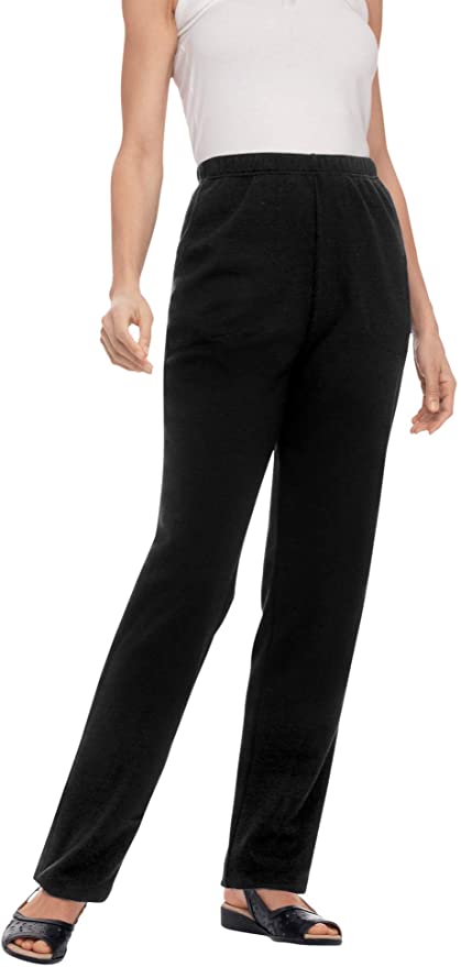 Woman Within Women's Plus Size Straight Leg Ponte Knit Pant