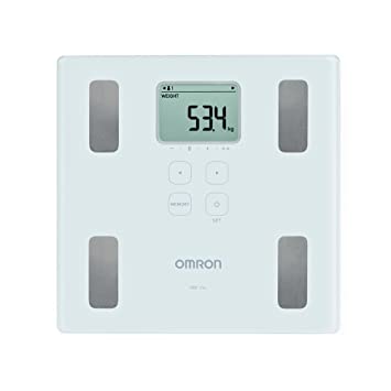 Omron HBF 214 Digital Full Body Composition Monitor with 4 User & Guest Mode Feature to Monitor BMI, Body Age, Vesceral Fat Level, Body Fat & Skeletal Muscle Percentage (White)