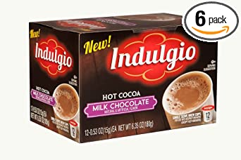 Indulgio Milk Chocolate Cocoa Single Serve for Keurig K-Cup Brewers, 12 Count (Pack of 6)