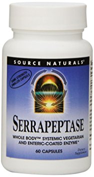 Source Naturals Serrapeptase, Whole Body Enzyme for Clear Blood Flow, 60 Vegetarian Capsules