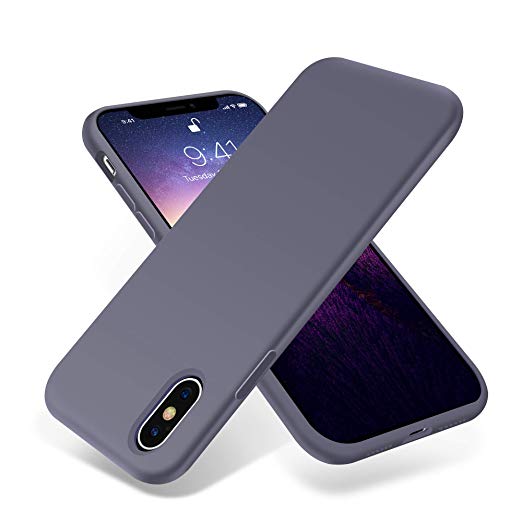 for iPhone X Case, OTOFLY [Silky and Soft Touch Series] Premium Soft Silicone Rubber Full-Body Protective Bumper Case Compatible with Apple iPhone X(ONLY) - Lavender