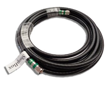 Black Quad Shield RG-6 Coax Cable for (CATV, Satellite TV, or Broadband Internet) (25 Foot) by ShopBox®