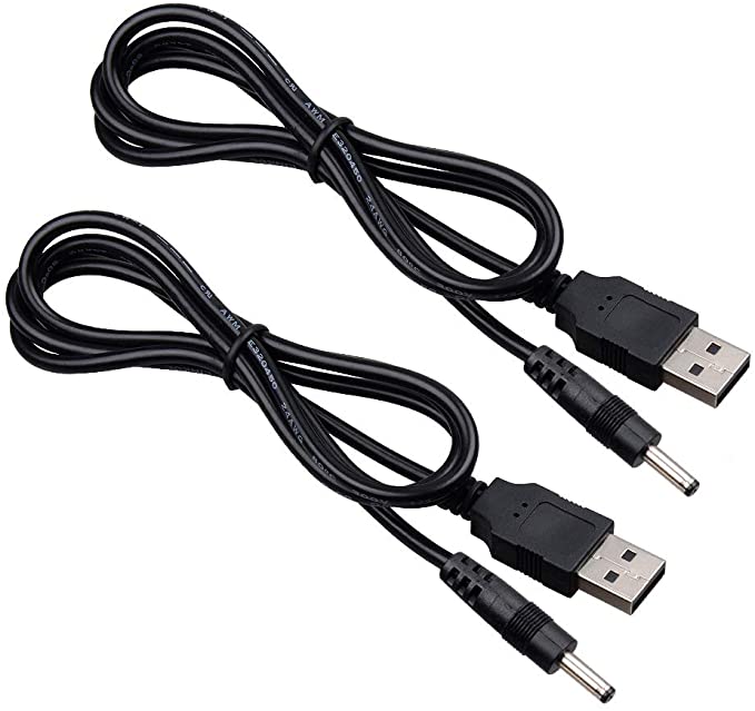 Onite 2pcs of 6.6ft 2m USB to DC 3.5x1.35mm Barrel Jack Power Cable Plugs Power Cord for USB Lights, USB Fans, Cartoon Watches, Radiators, 5V Mini Speakers, USB HUB