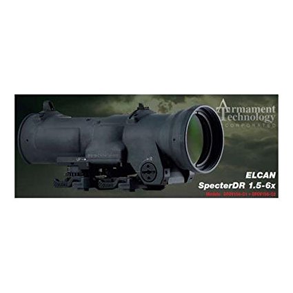 Elcan SpecterDR 1.5x/6x Optical Sight, 7.62mm, CX5456 Illum Crosshair Reticle, Black