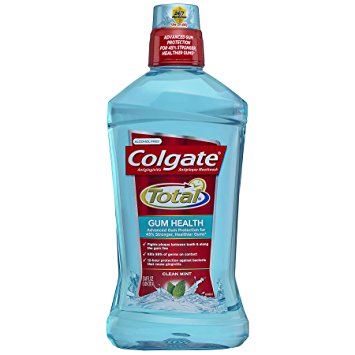 Colgate Total Gum Health Mouthwash, Clean Mint, 33.8 Ounce (Pack of 6)