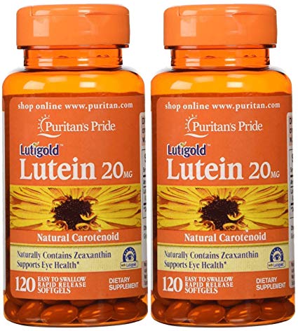 Puritan's Pride 2-pack of Lutein 20 Mg with Zeaxanthin-120 Softgels (240 Total)