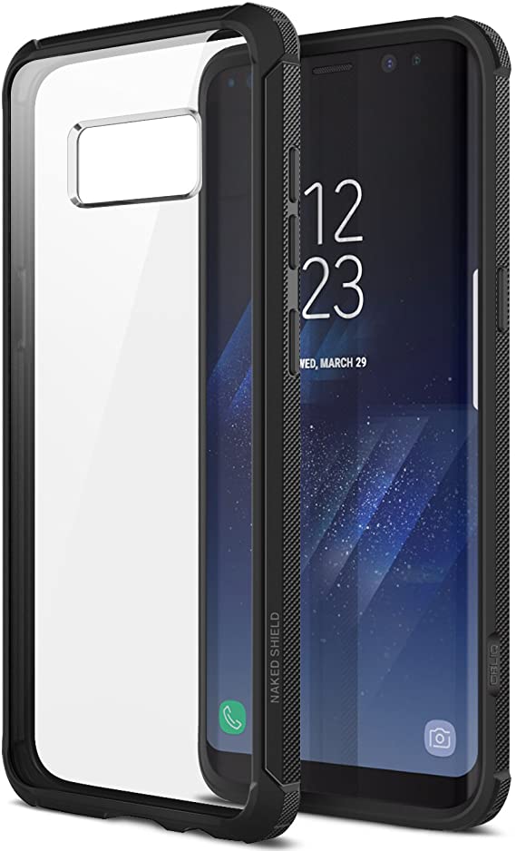 Obliq Naked Shield Case with Clear Shock Resistant Protection TPU Bumper for Samsung Galaxy S8 (2017) - Black