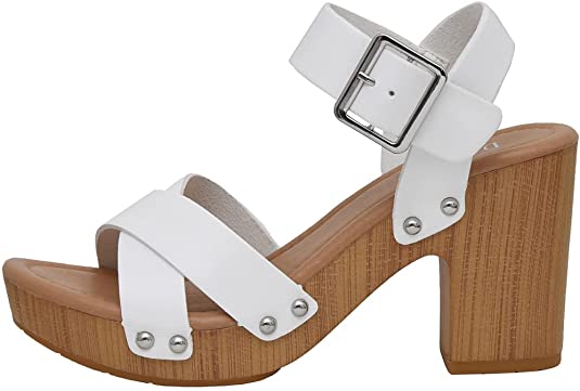 Dunes Women's Sayer Faux Wood Sandal  Comfort Foam Insole & LiteSole Technology