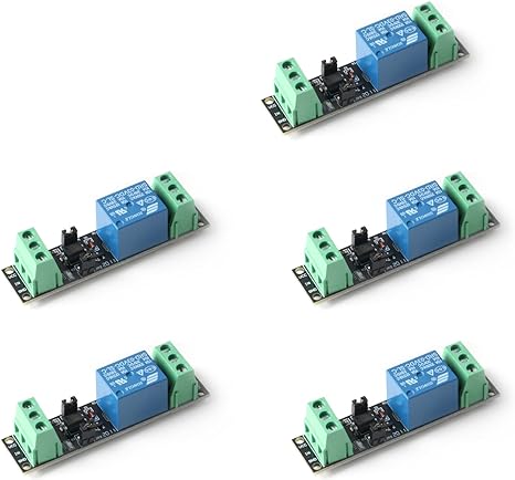 JESSINIE 5Pcs 1 Channel DC 3V/3.3V Power Relay Module 3V Relay Switch Module with Optocoupler Relay Module Isolated Drive Control Board 10A 250VAC 10A 30VDC Control Development Board