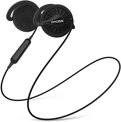 Koss KSC35 Wireless Bluetooth Ear Clip Headphones, in-Line Microphone with Remote, 6  Hour Battery Life, Black