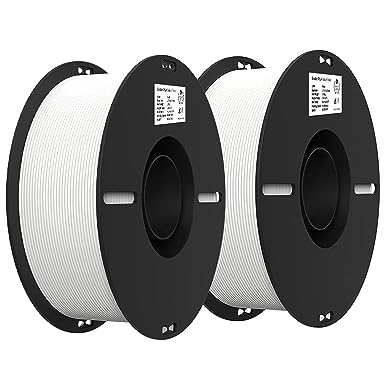 Creality PLA Filament 1.75mm 2 Packs for 3D Printing, Cost-Effective Ender PLA Filament 3D Printers, No-Tangling, Strong Bonding and Overhang Performance Dimensional Accuracy  /-0.02mm, 2 White