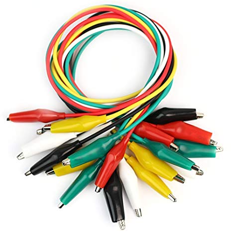 MCIGICM 10Pcs Test Lead with Alligator Clips, 24AGW, 20.5 inch