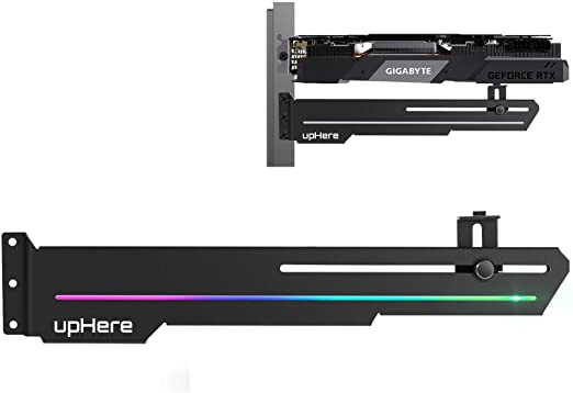 upHere Addressable RGB Graphics Card Holder/Holster Bracket,Built-in ARGB Strip,Adjustable Length and Height Support,GS05ARGB