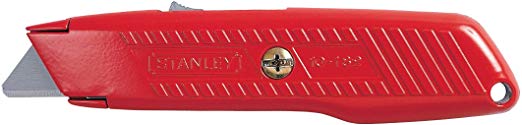 Stanley Interlock Safety Utility Knife w/Self-Retracting Round Point Blade, Orange