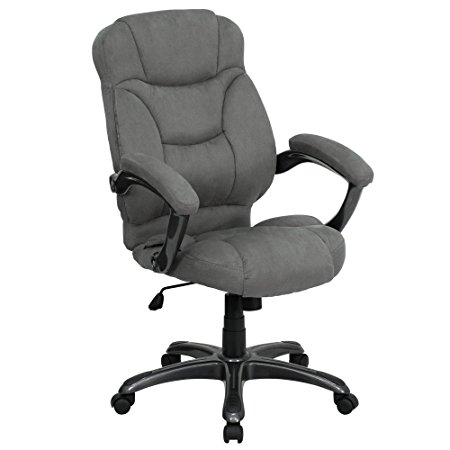 Flash Furniture GO-725-GY-GG  High Back Gray Microfiber Upholstered Contemporary Office Chair