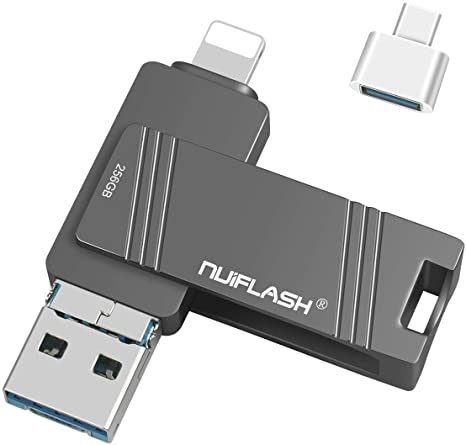 USB 3.0 Flash Drive 256GB for iPhone, Dual Thumb Drives with USB C Adapter, Memory Stick for Computers, Album Saver Photo Stick Mobile for iPhone ipad Macbokk PC Laptop