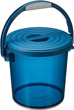 Inomata Chemical 3222 Bucket with Lid, Splash 5, 1.3 gal (5 L), Clear Blue, Approx. 10.8 x 9.8 inches (27.4 x 24.8 cm)