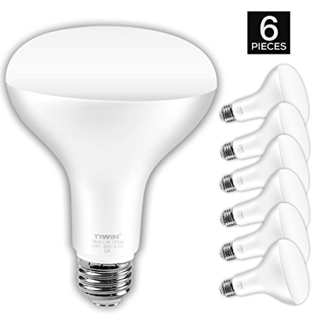 TIWIN Flood Light Bulbs - Br30 Light Bulb Soft White - Br30 11W (65 watt Equivalent) 850lms - Br30 light bulbs 2700K - Non Dimmable UL Listed - Br30 light bulbs 6 pack