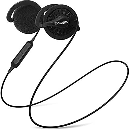 Koss KSC35 Wireless Bluetooth Ear Clip Headphones, in-Line Microphone with Remote, 6  Hour Battery Life, Black