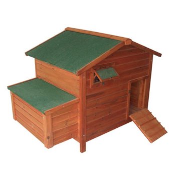 Pawhut Deluxe Wooden Large Chicken CoopHen House with 2 Roosting Poles