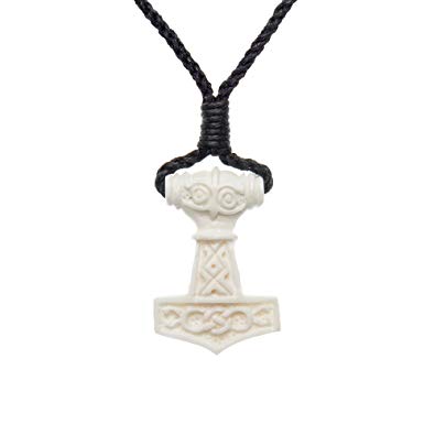 81stgeneration Women's Men's Handcarved Bone Celtic Norse Thor Hammer Amulet Charm Pendant Necklace