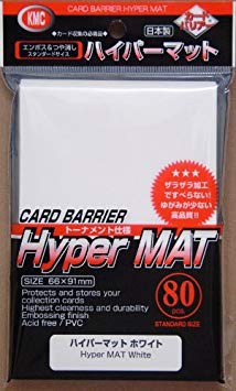 KMC Full Size Hyper Matte Sleeves (80-Pack), White, Standard Size, Fits MtG, Weiss, Pokemon