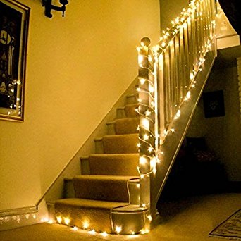 Uping 200 LED String Lights | 66 ft with 8 Modes Starry Lights | DC 31V Low Voltage Transformer Suitable for Indoor, Outdoor, Party, Garden, Christmas | warm white