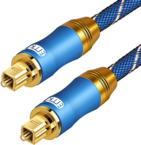 EMK Digital Optical Audio Cable Fiber Optical Toslink Cable SPDIF Audio Cable Male to Male Cord for Home Theater, Sound Bar, TV, PS4, Xbox, Playstation & More (3Ft/1Meters)