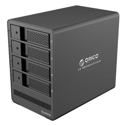 ORICO Tool Free 4 Bay 3.5" SATA Drive Enclosure Support 4 x 6TB, Black (ORICO 9548U3-US-BK)