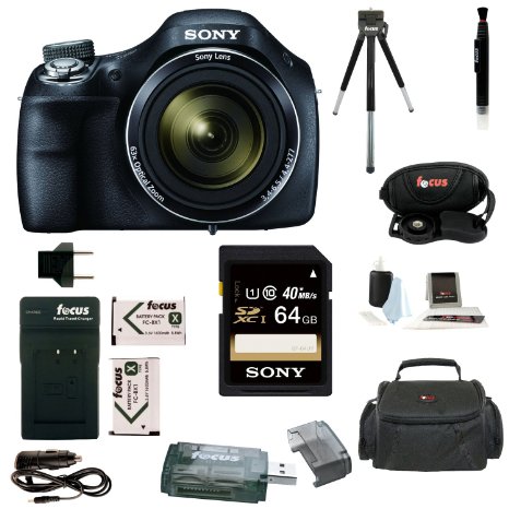 Sony Cyber-shot DSC-H400 Digital Camera with 64GB Deluxe Accessory Bundle