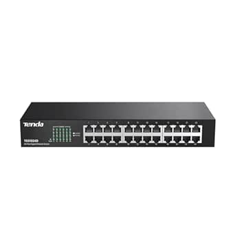 Tenda Switch Ethernet 24 Ports Gigabit, Switch Gigabit 10/100/1000 Mbps, Plug & Play, Protection Foudre, Switch Réseau Metal pour la Surveillance de Sécurité à la Maison et Bureau(TEG1024D)