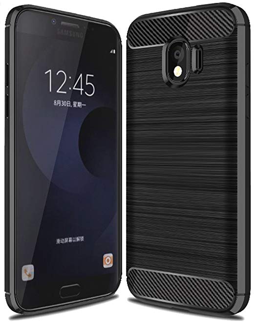 Galaxy J4 2018 Case, Sucnakp TPU Shock Absorption Technology Raised Bezels Protective Case Cover for Samsung Galaxy J4 2018 smartphone (Black)