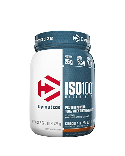 Dymatize ISO 100 Whey Protein Powder Isolate, Chocolate Peanut Butter, 1.6 lbs
